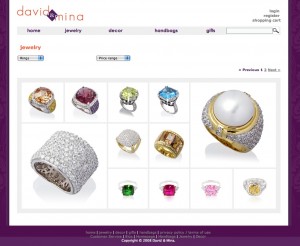 Screen capture of the page displaying my photography of Mina's rings