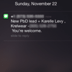 quick SMS reminder to follow up with prospects