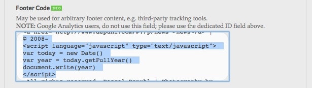 change copyright info in Photoshelter