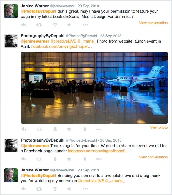 An example of how you can talk with influencers